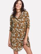 Shein Daisy Print Shirt Dress