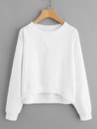 Shein Triangle Patch Dip Hem Sweatshirt