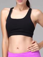 Shein Black Crisscross Back Sports Chest Pad Tank Top