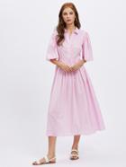 Shein Fluted Sleeve Half Placket Fit & Flare Shirt Dress