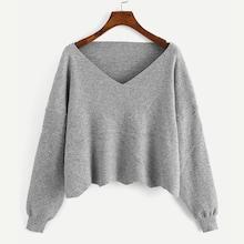 Shein Drop Shoulder Heather Grey Sweater