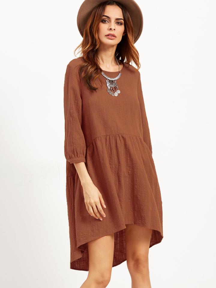 Shein Khaki High Low Tent Dress