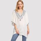 Shein V Neck Pompom Trim Dolman Top