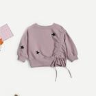 Shein Toddler Girls Drawstring Detail Star Pattern Sweatshirt