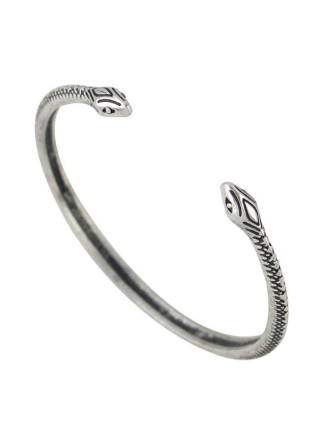 Shein Silver Metal Snake Shape Cuff Open Bangles