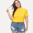 Shein Plus Crew Neck Frill Tee