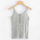 Shein Single Breasted Ribbed Cami Top