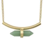 Shein Green Stone Pendant Necklace