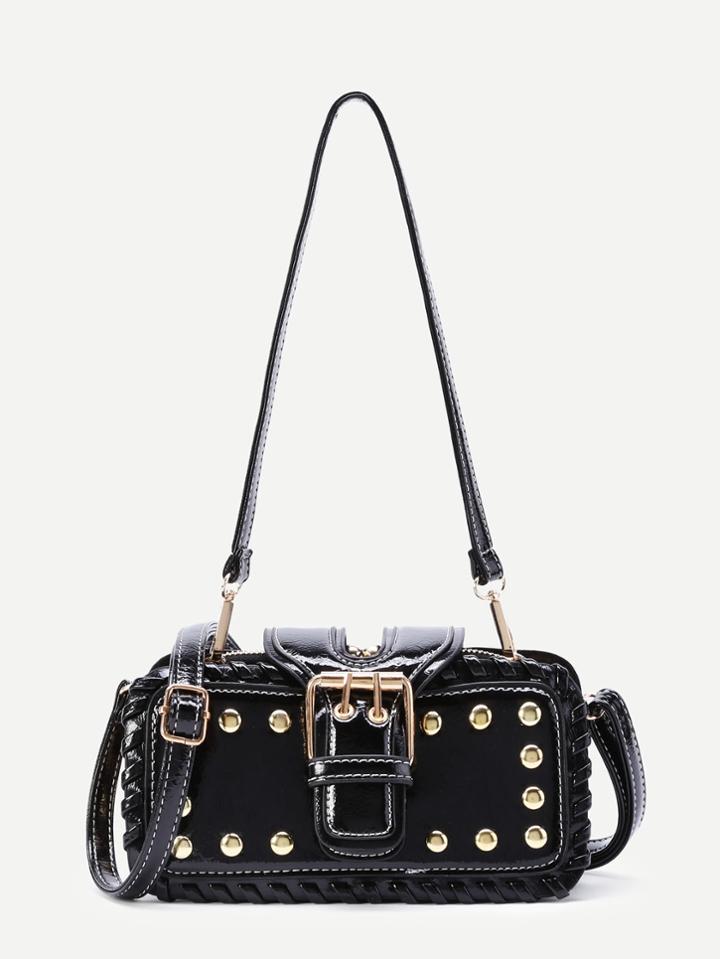 Shein Studded Design Pu Bag With Convertible Strap
