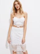 Shein Lace Overlay Bustier Top And Skirt Co-ord