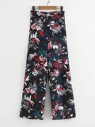 Shein Floral Print Self Tie Pants