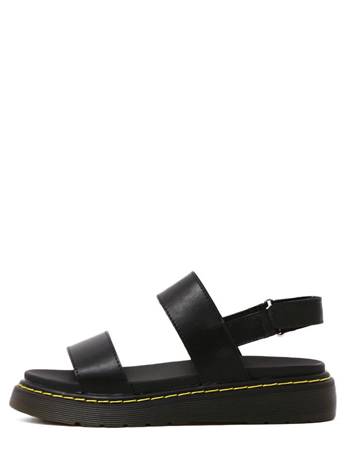 Shein Black Open Toe Casual Flat Sandals