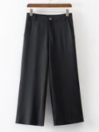 Shein Black Pocket Straight Pants