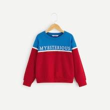 Shein Girls Letter Print Color Block Sweatshirt