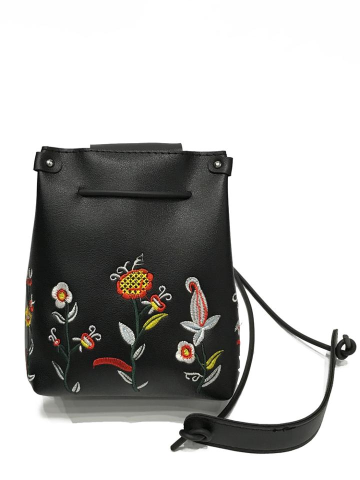 Shein Flower Embroidered Flap Pu Crossbody Bag