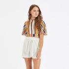 Shein Belted Frilled Waist Solid Shorts