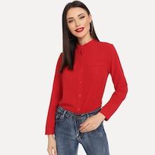 Shein Single Breasted Chiffon Shirt