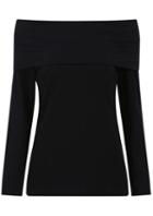 Shein Black Off The Shoulder Slim T-shirt