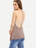 Shein Grey Weaved Backless Cami Top