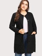 Shein Quilted Dolphin Hem Coat