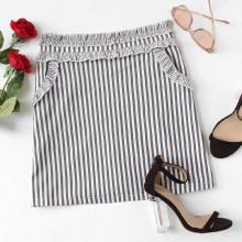 Shein Frill Trim Striped Skirt