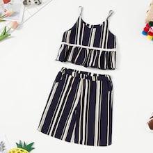 Shein Girls Striped Cami Top With Pants