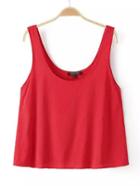 Shein Red Scoop Neck Tank Top