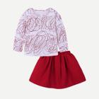 Shein Girls Geometric Print Top With Solid Skirt
