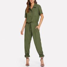 Shein Drawstring Detail Pocket Front Jumpsuit