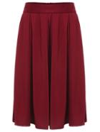 Shein Burgundy High Waist Pleated Skirt