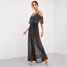 Shein V-neck Shell Glitter Dress