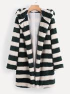 Shein Two Tone Faux Fur Coat