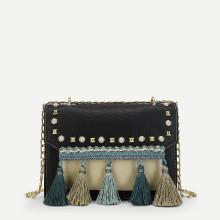 Shein Tassel Detail Studded Chain Bag