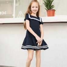 Shein Girls Sailor Nautical Ruffle Hem Dress