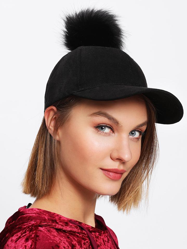 Shein Pom Pom Baseball Cap