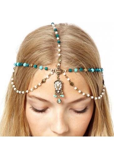 Rosewe Pendant And Faux Pearl Decorated Metal Hair Accessory