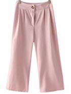 Shein Pink Fake Pocket Back Wide Leg Pants