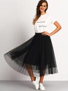 Shein Mesh Pleated Elastic Waist Skirt
