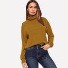 Shein High Neck Solid Pullover
