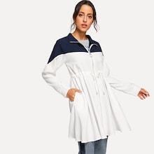 Shein Color-block Raglan Sleeve Coat