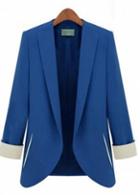 Rosewe Trendy Long Sleeve Blue Turndown Collar Spring Blazer