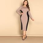 Shein Plus Two Tone Bodycon Dress