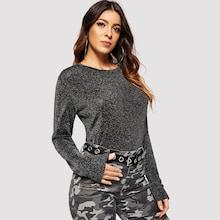 Shein Split Side Glitter Tee