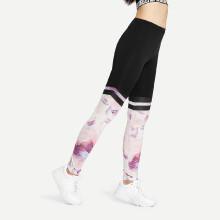 Shein Striped & Floral Leggings