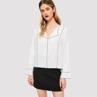Shein Contrast Tipping Collar Top
