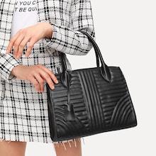 Shein Quilted Detail Pu Shoulder Bag