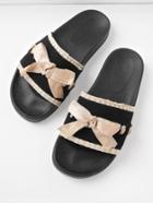 Shein Bow Tie Detail Knit Slip On Sandals