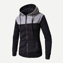 Shein Men Cut And Sew Panel Hooded Jacket