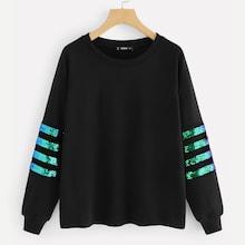 Shein Contrast Sequin Pullover