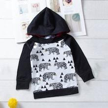 Shein Toddler Boys Animal & Geo Pattern Hoodie
